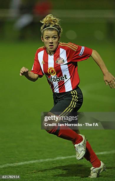 Abby Joice of Sunderland during the WSL1 match between Sunderland Ladies and Birminghamon City Ladies at The Hetton Centre on November 6, 2016 in...