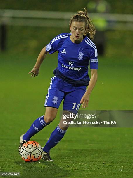 Charlie Wellings of Birmingham during the WSL1 match between Sunderland Ladies and Birminghamon City Ladies at The Hetton Centre on November 6, 2016...