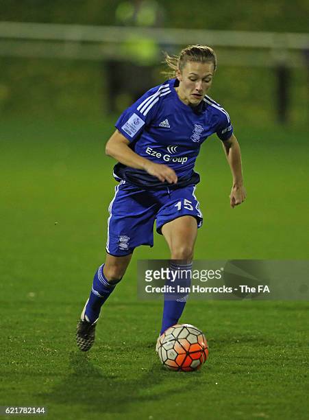 Charlie Wellings of Birmingham during the WSL1 match between Sunderland Ladies and Birminghamon City Ladies at The Hetton Centre on November 6, 2016...