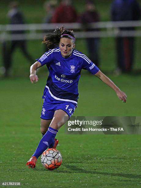 Melisa Lawley of Birmingham during the WSL1 match between Sunderland Ladies and Birminghamon City Ladies at The Hetton Centre on November 6, 2016 in...