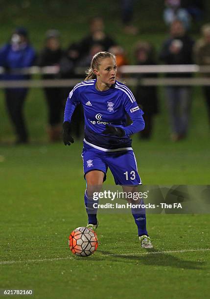 Marisa Ewers of Birmingham during the WSL1 match between Sunderland Ladies and Birminghamon City Ladies at The Hetton Centre on November 6, 2016 in...