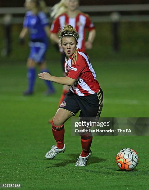 Abby Joice of Sunderland during the WSL1 match between Sunderland Ladies and Birminghamon City Ladies at The Hetton Centre on November 6, 2016 in...