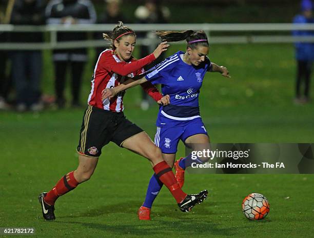 Melisa Lawley of Birmingham during the WSL1 match between Sunderland Ladies and Birminghamon City Ladies at The Hetton Centre on November 6, 2016 in...