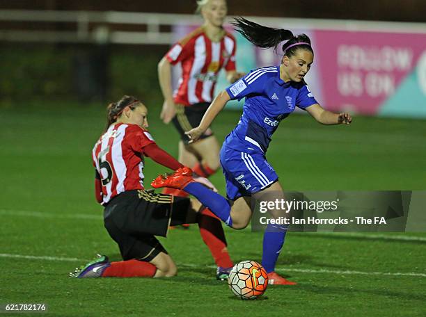 Melisa Lawley of Birmingham during the WSL1 match between Sunderland Ladies and Birminghamon City Ladies at The Hetton Centre on November 6, 2016 in...