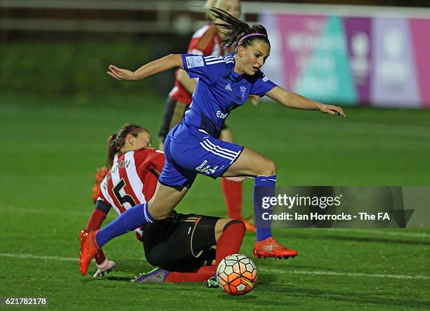 Melisa Lawley of Birmingham during the WSL1 match between Sunderland Ladies and Birminghamon City Ladies at The Hetton Centre on November 6, 2016 in...