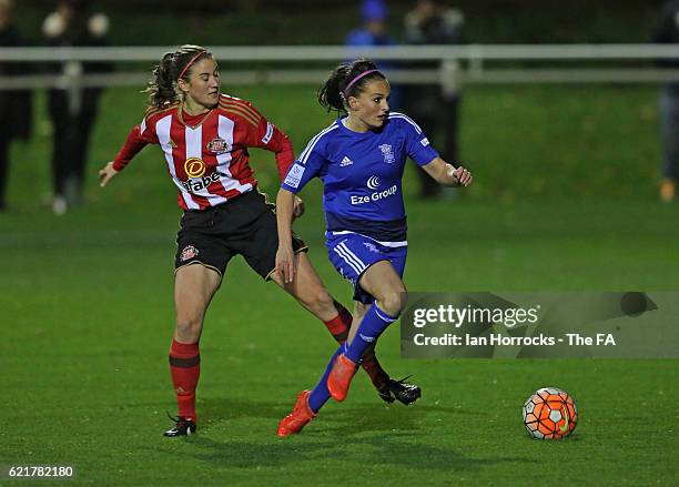 Melisa Lawley of Birmingham during the WSL1 match between Sunderland Ladies and Birminghamon City Ladies at The Hetton Centre on November 6, 2016 in...