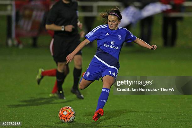 Melisa Lawley of Birmingham during the WSL1 match between Sunderland Ladies and Birminghamon City Ladies at The Hetton Centre on November 6, 2016 in...