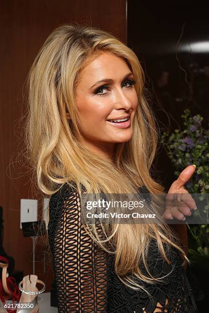 Businesswoman Paris Hilton attends a press conference to promote her new shoe collection Spring/Summer 2017 at Cipriani restaurant on November 8,...