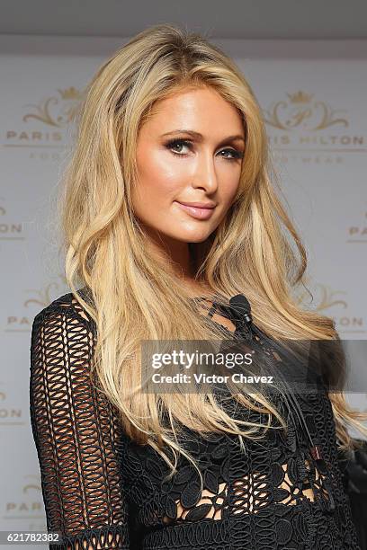 Businesswoman Paris Hilton attends a press conference to promote her new shoe collection Spring/Summer 2017 at Cipriani restaurant on November 8,...