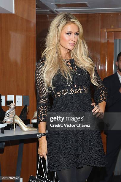 Businesswoman Paris Hilton attends a press conference to promote her new shoe collection Spring/Summer 2017 at Cipriani restaurant on November 8,...