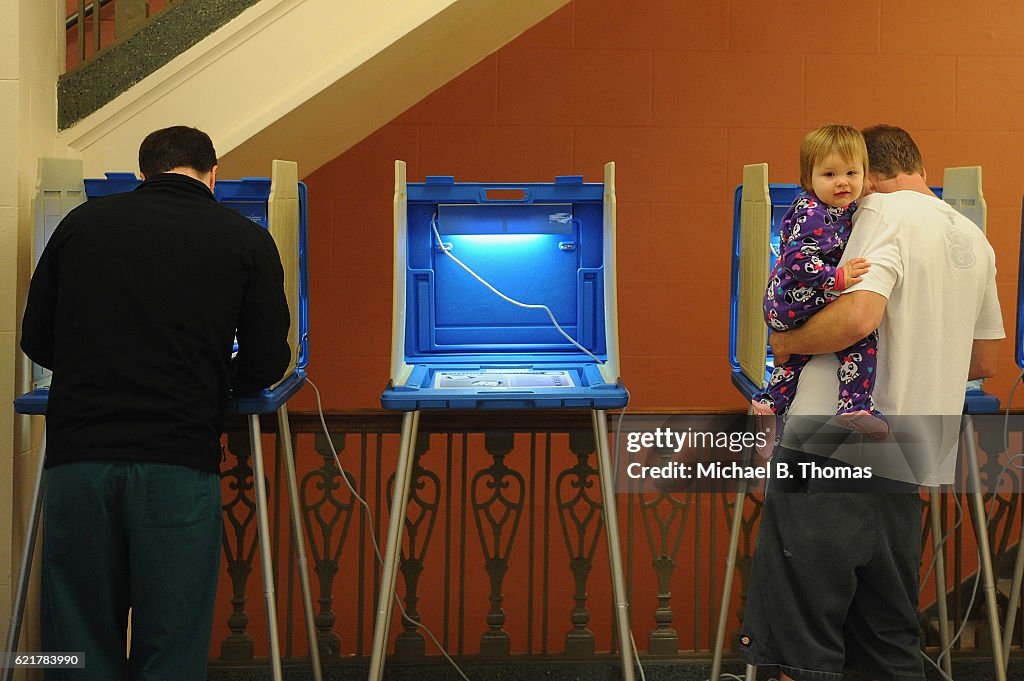 Nation Goes To The Polls In Contentious Presidential Election Between Hillary Clinton And Donald Trump