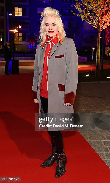 Pam Hogg attends the opening of London City Island, the capital's new cultural neighbourhood on November 8, 2016 in London, United Kingdom.