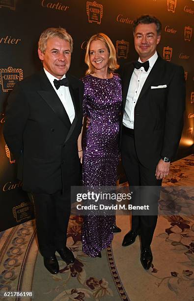 Charles Gordon-Weston, Kate Reardon and Laurent Feniou attend The Cartier Racing Awards 2016 at The Dorchester on November 8, 2016 in London, England.