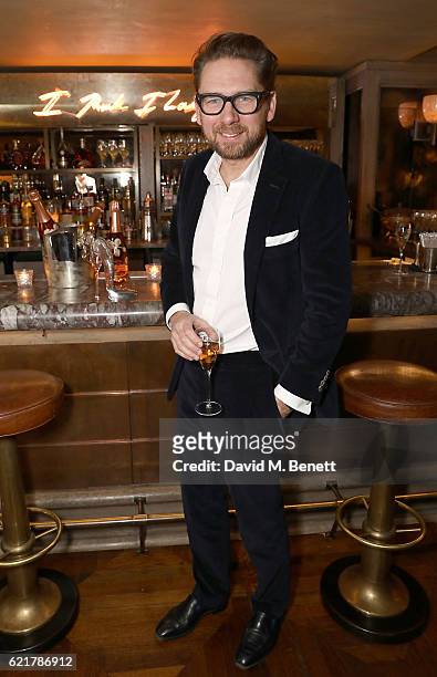 Designer Rupert Sanderson attends the launch of The Rupert Sanderson Champagne Slipper For 34 Mayfair, at 34 Mayfair on November 8, 2016 in London,...