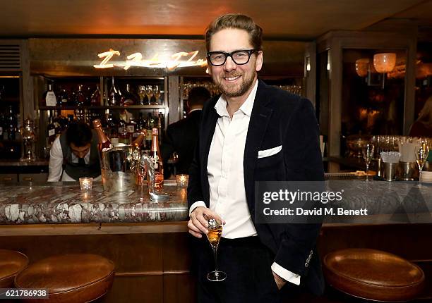 Designer Rupert Sanderson attends the launch of The Rupert Sanderson Champagne Slipper For 34 Mayfair, at 34 Mayfair on November 8, 2016 in London,...