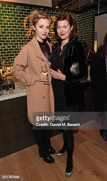 Portia Freeman and Jasmine Guinness attend the opening of London City Island, the capital's new cultural neighbourhood on November 8, 2016 in London,...