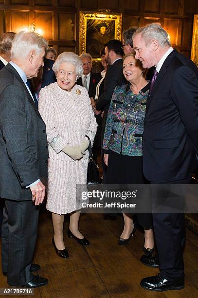 Dr. Christopher Moran, Chairman Co-operation Ireland, Queen Elizabeth II, Frances Fitzgerald, Minister of Justice and Equality Gov of Ireland, and...