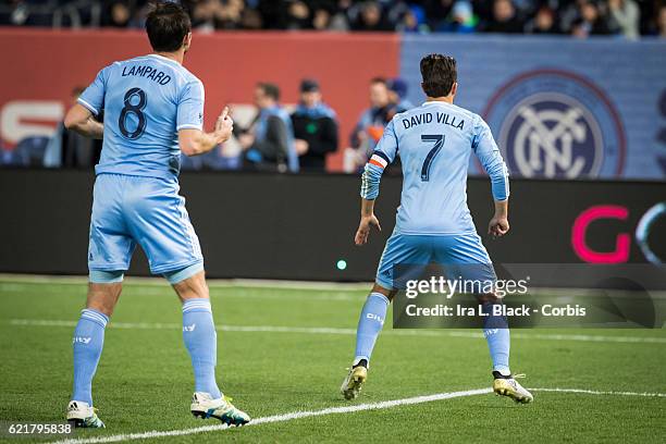 Midfielder Frank Lampard and Captain David Villa show their closeness during the Soccer, 2016 Major League Soccer 2nd Leg of Eastern Region...
