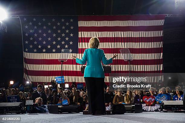 Democratic presidential nominee Hillary Clinton attends a rally on November 6, 2016 in Cleveland, Ohio.