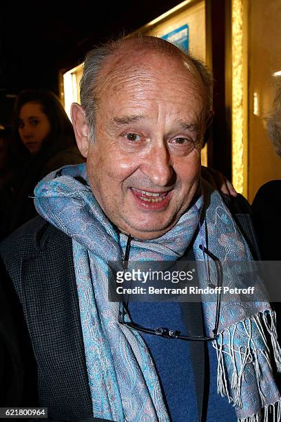 Singer Michel Jonasz attends Louis-Michel Colla, the Director of the "Theatre de la Gaite Montparnasse", Celebrates his 60th Anniversary at Theatre...