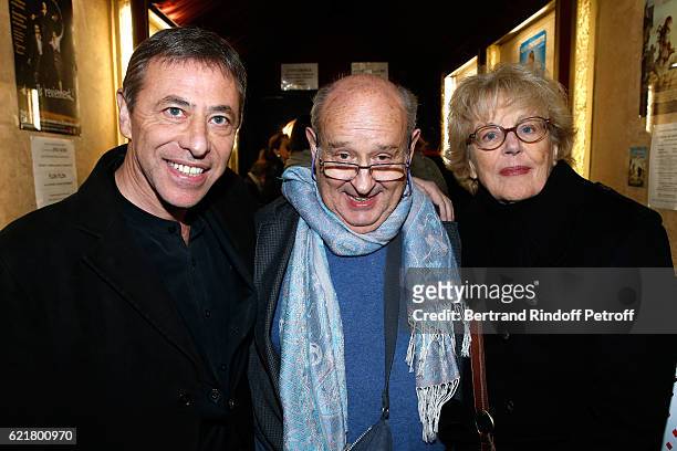 Louis-Michel Colla, singer Michel Jonasz and director Marion Sarraut attend Louis-Michel Colla, the Director of the "Theatre de la Gaite...