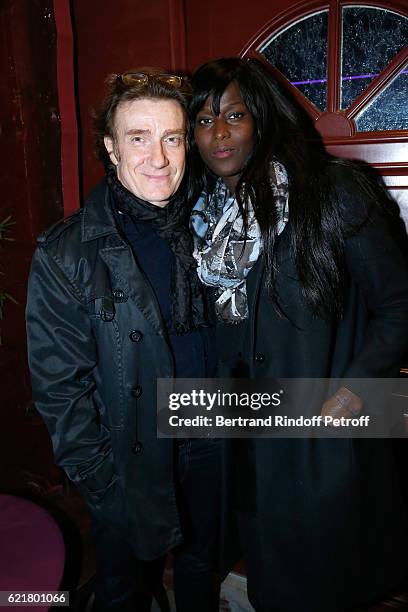 Actor Thierry Fremont and his wife Gina attend Louis-Michel Colla, the Director of the "Theatre de la Gaite Montparnasse", Celebrates his 60th...