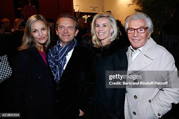 Doctor Frederic Saldmann, his wife Marie, Jean-Daniel Lorieux and his companion Laura Restelli Brizard attend Louis-Michel Colla, the Director of the...