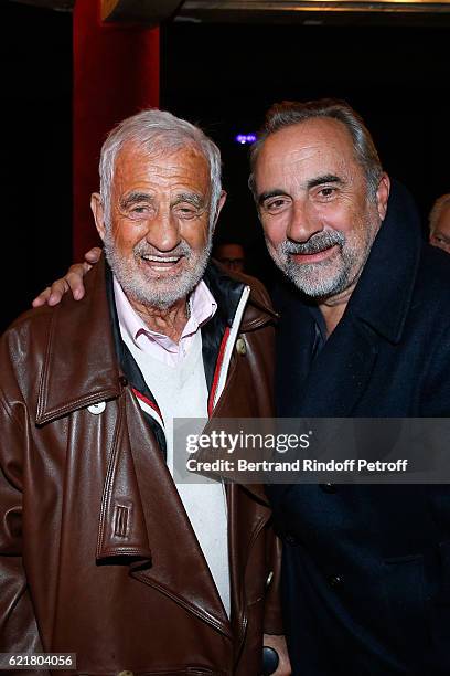 Actors Jean-Paul Belmondo and Antoine Dulery attend Louis-Michel Colla, the Director of the "Theatre de la Gaite Montparnasse", Celebrates his 60th...