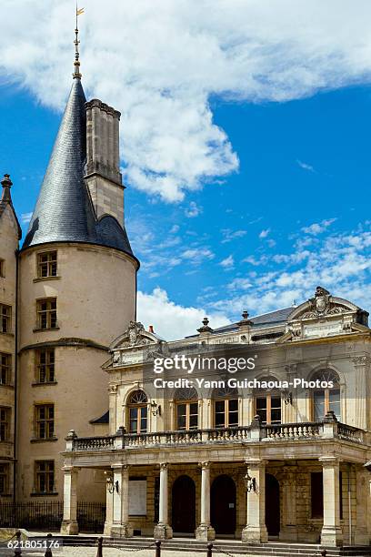 the theater and the palace of the dukes, nevers, nievre, france - ヌヴェール ストックフォトと画像