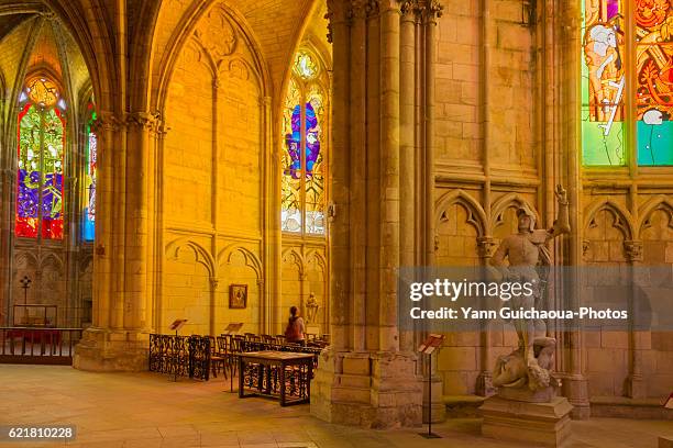 cathedral  saint cyr and sainte julitte, nevers, nievre, france - ヌヴェール ストックフォトと画像