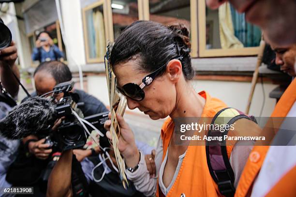 Australian Sarah Connor walks as she arrive at Denpasar Court for the first trial on November 9, 2016 in Denpasar, Bali, Indonesia. Australian Sara...