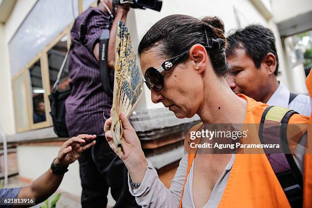 Australian Sarah Connor walks as she arrive at Denpasar Court for the first trial on November 9, 2016 in Denpasar, Bali, Indonesia. Australian Sara...