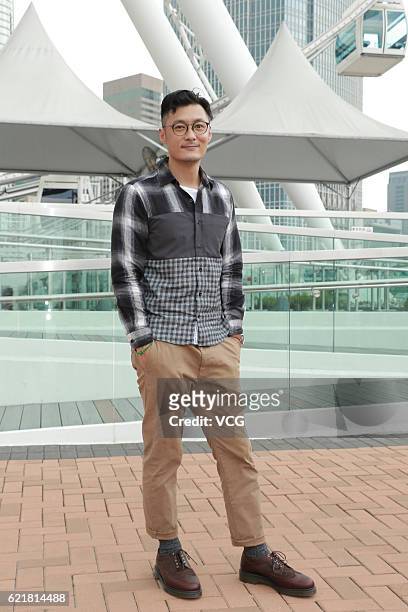 Actor Shawn Yue poses for photos during the shooting of film "Love Off The Luff" on November 8, 2016 in Hong Kong, China.