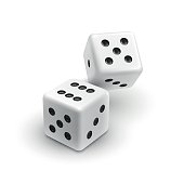Two white dices casino icon