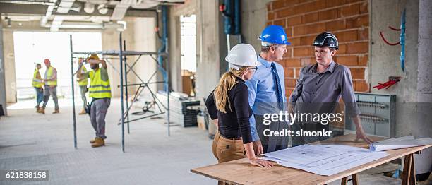 reviewing blueprint - roll shirt stock pictures, royalty-free photos & images