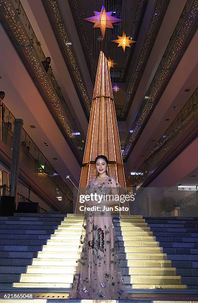 Actress Masami Nagasawa attends the Omotesando Hills Christmas 2016 lighting-up ceremony on November 9, 2016 in Tokyo, Japan.