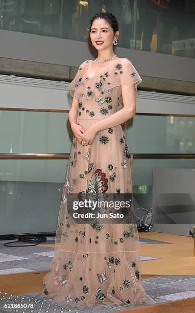 Actress Masami Nagasawa attends the Omotesando Hills Christmas 2016 lighting-up ceremony on November 9, 2016 in Tokyo, Japan.