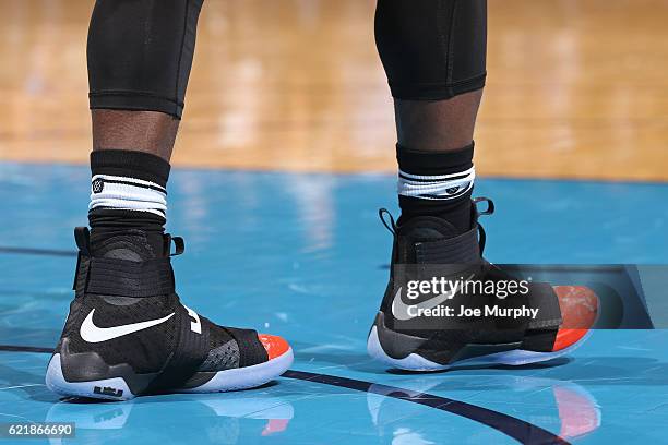 The sneakers of Eric Bledsoe of the Phoenix Suns are seen during the game against the Oklahoma City Thunder on October 28, 2016 at the Chesapeake...