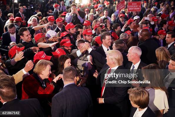 Republican Presidential Nominee Donald Trump Holds Election Night Event In New York City Republican Presidential Nominee Donald Trump Holds Election Night Event In New York City