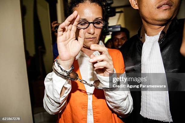 Australian Sarah Connor walks to a court room for her first trial at Denpasar court on November 9, 2016 in Denpasar, Bali, Indonesia. Australian Sara...