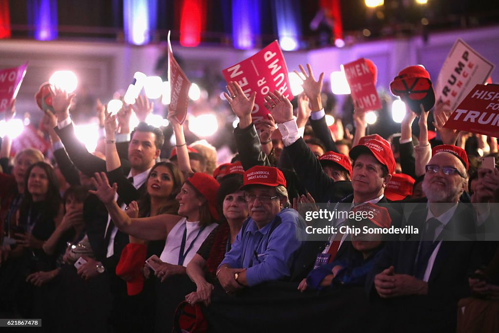 Republican Presidential Nominee Donald Trump Holds Election Night Event In New York City