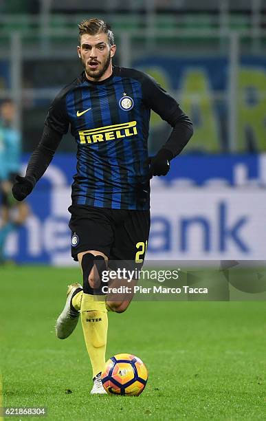 Davide Santon of FC Internazionale in action during the Serie A match between FC Internazionale and FC Crotone at Stadio Giuseppe Meazza on November...