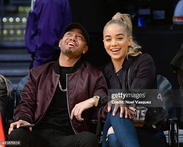 Terrence J and Jasmine Sanders attend a basketball game between the Dallas Mavericks and the Los Angeles Lakers at Staples Center on November 8, 2016...