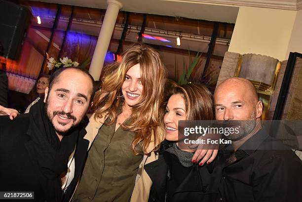 Actresses Priscilla de Laforcade, Nadia Fares and two guests attend the "Prix De Flore 2016 : " Literary Prize Winner Announcement at Cafe de Flore...