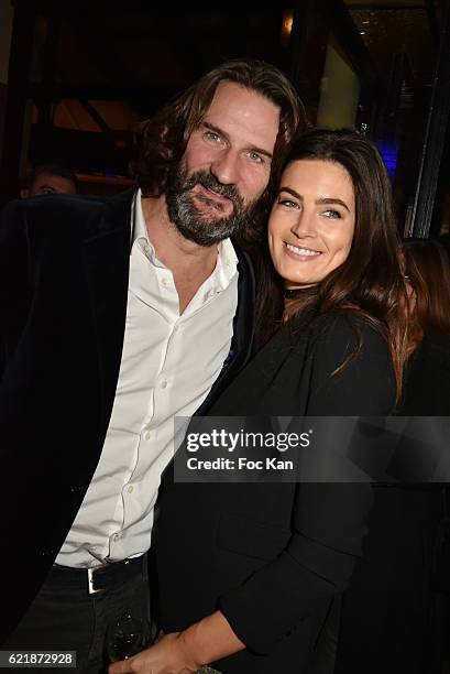 Frederic BeigbederÊand Lara Micheli attend the "Prix De Flore 2016 : " Literary Prize Winner Announcement at Cafe de Flore on November 8, 2015 in...