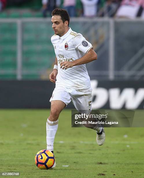 Giacomo Bonaventura of Milan during the Serie A match between US Citta di Palermo and AC Milan at Stadio Renzo Barbera on November 6, 2016 in...