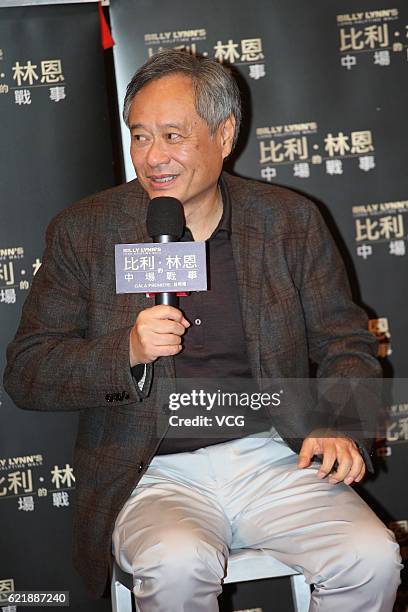 Director Ang Lee attends the premiere of his own film "Billy Lynn's Long Halftime Walk" on November 9, 2016 in Hong Kong, China.