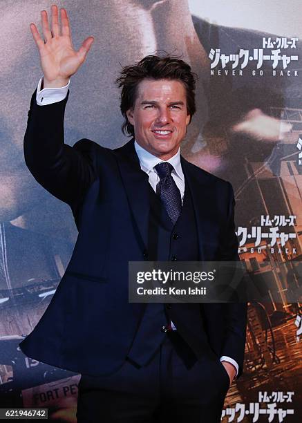Tom Cruise attends the Tokyo Premiere of the Paramount Pictures' 'Jack Reacher: Never Go Back' on November 9, 2016 at Toho Cinemas Roppongi Hills on...