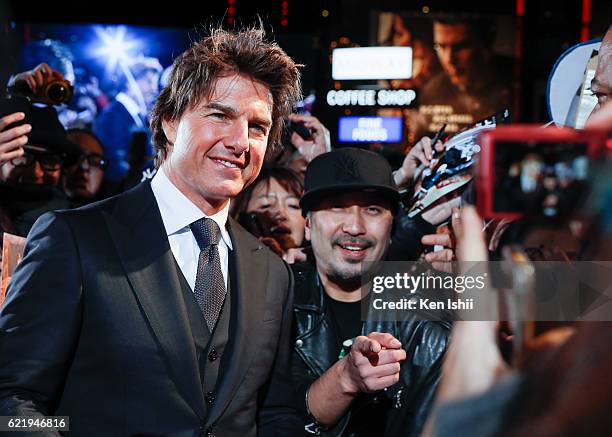 Tom Cruise attends the Tokyo Premiere of the Paramount Pictures' 'Jack Reacher: Never Go Back' on November 9, 2016 at Toho Cinemas Roppongi Hills on...