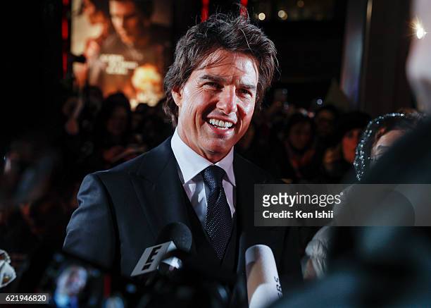 Tom Cruise attends the Tokyo Premiere of the Paramount Pictures' 'Jack Reacher: Never Go Back' on November 9, 2016 at Toho Cinemas Roppongi Hills on...